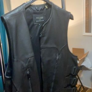 Leather biker vest